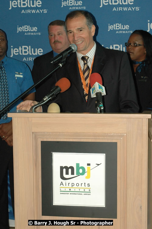 JetBue Airways' Inaugural Air Service between Sangster International Airport, Montego Bay and John F. Kennedy Airport, New York at MBJ Airports Sangster International Airport, Montego Bay, St. James, Jamaica - Thursday, May 21, 2009 - Photographs by Net2Market.com - Barry J. Hough Sr, Photographer/Photojournalist - Negril Travel Guide, Negril Jamaica WI - http://www.negriltravelguide.com - info@negriltravelguide.com...!